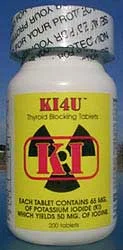 KI4U potassium iodide bottle for nuclear disaster preparedness