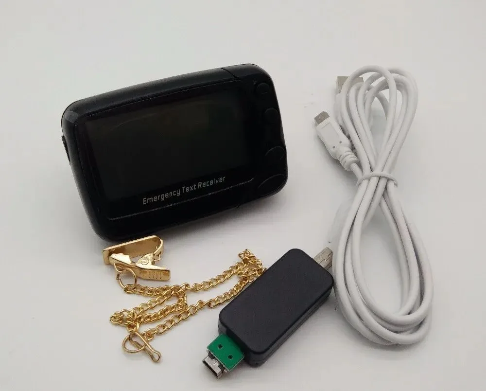 POCSAG pager with battery compartment open