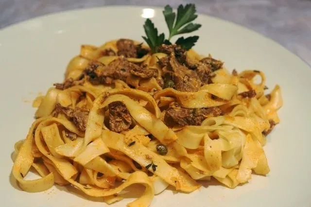 Homemade beef stroganoff made by accident in a crock pot