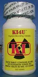 KI4U potassium iodide bottle for nuclear disaster preparedness